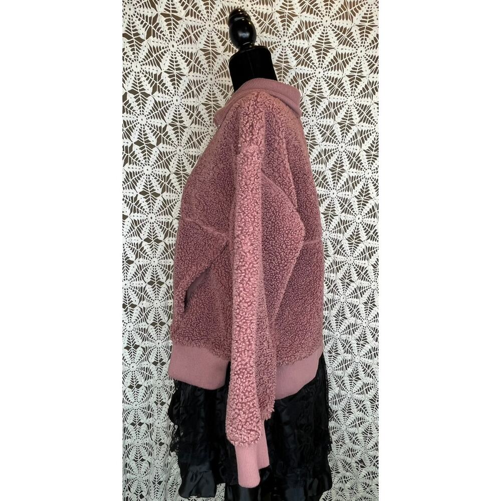 JoyLab Sherpa Pink Quarter Zip Pull Over Jacket - Picture 5 of 10